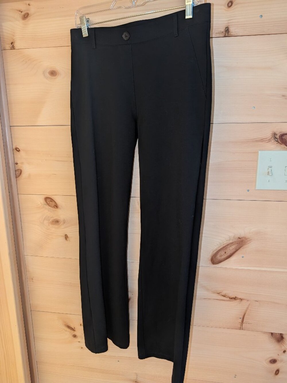 Betabrand Dress Pant Yoga Pants Black Straight Leg Medium Petite